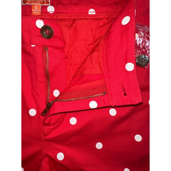 Modcloth Women’s Size Small Legendary Lifestyle Red Polkadot Pants Pockets - Picture 5 of 7